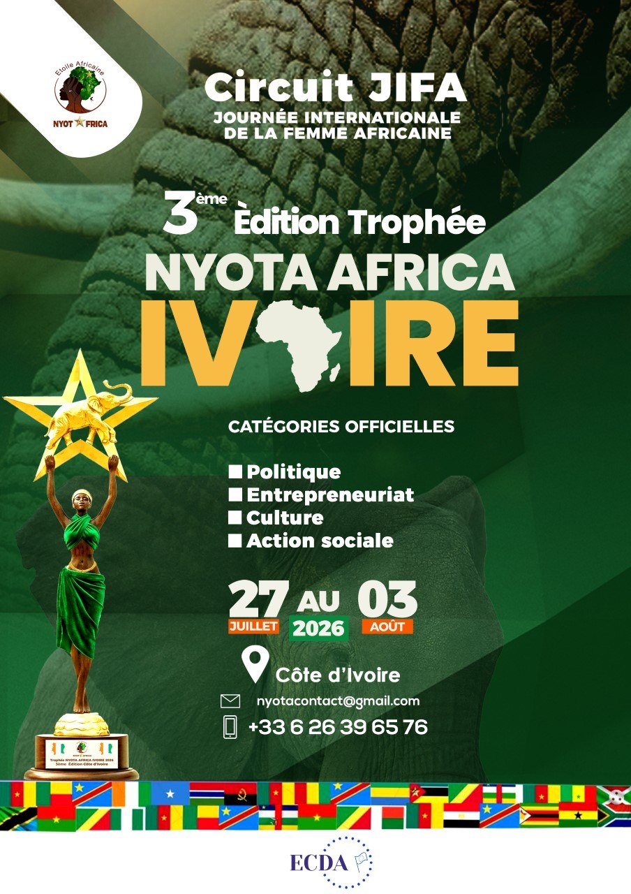 Troph&eacute;es &laquo; Nyota Africa Ivoire 2026 &raquo; : la C&ocirc;te d&rsquo;Ivoire accueillera la c&eacute;l&eacute;bration de l&rsquo;excellence f&eacute;minine…